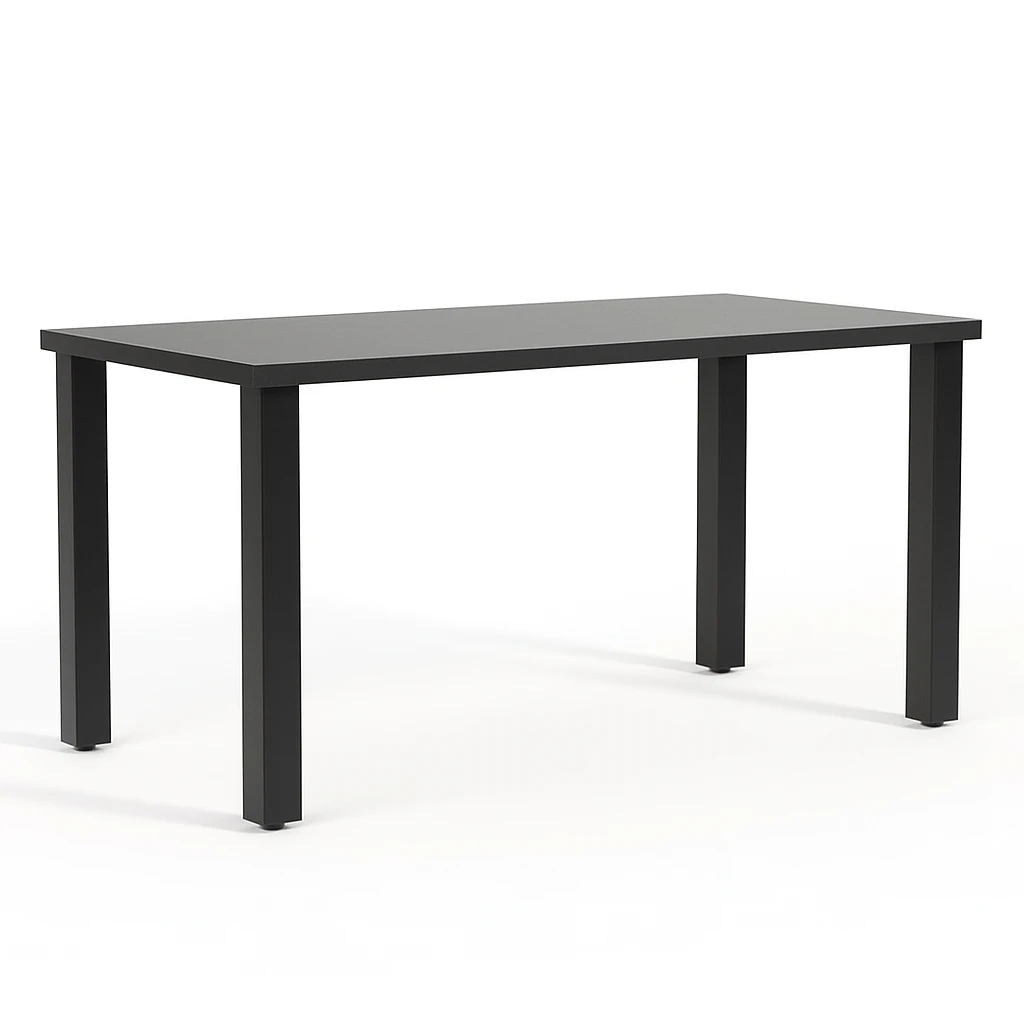 Modern� jed�lensk� st�l s mas�vnymi �iernymi stolov�mi nohami v minimalistickom dizajne, vhodn� do kuchyne alebo jed�lne