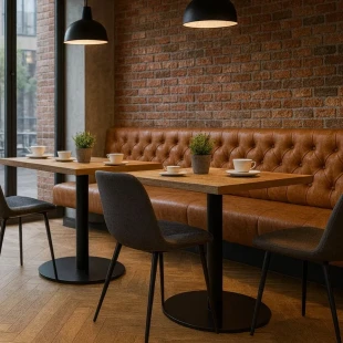 Nohy na st�l pre re�taur�ciu a kaviare�