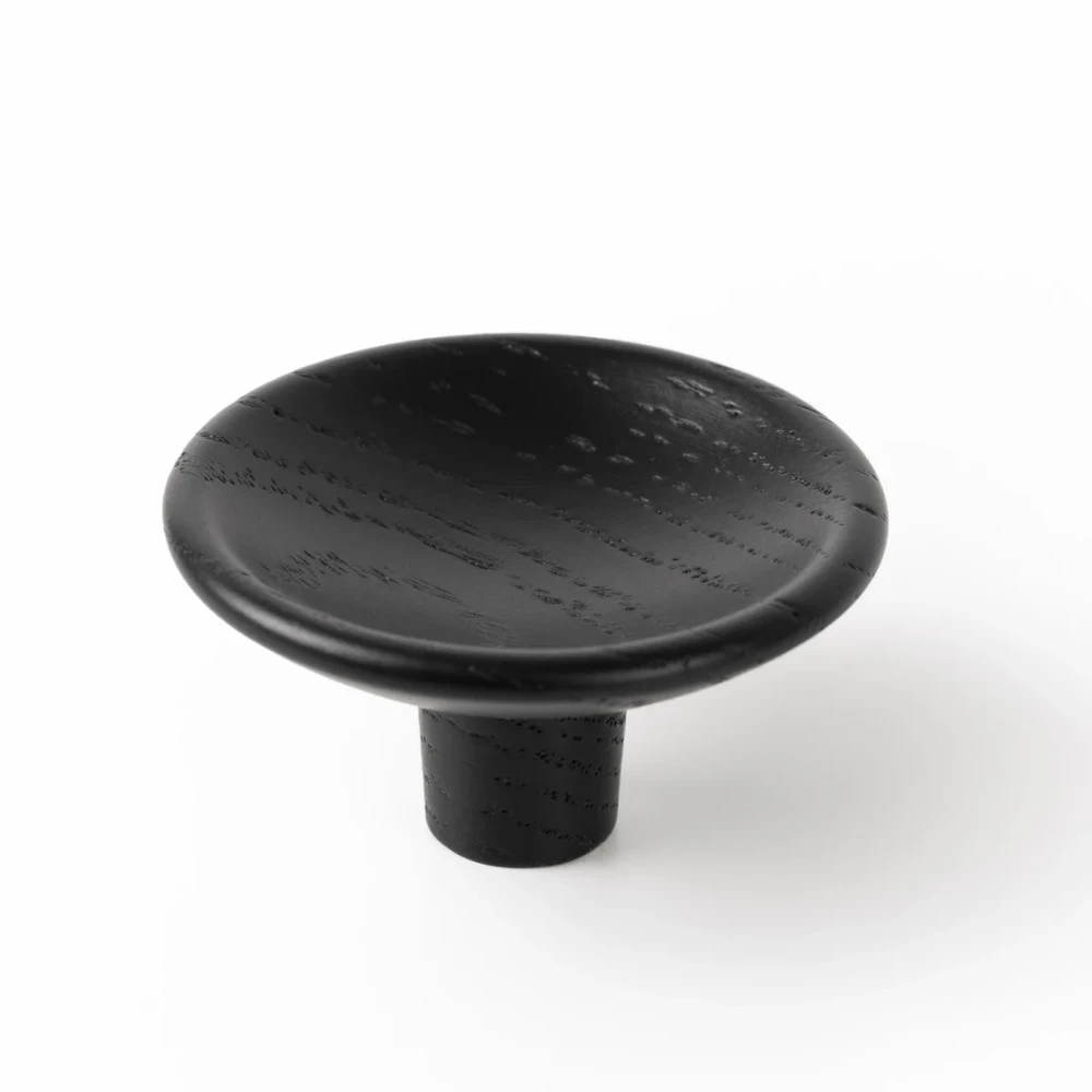 Drevená knobka Viefe DISC WOOD / jaseň čierny matný lakovaný / 38 mm