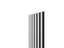 Lamelov panel 3D PLUS 2650x300 mm / lamely - biela matn / podklad  ierny akustick filc