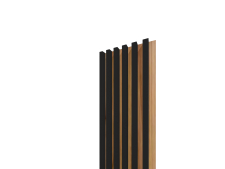 Lamelov panel 3D PLUS 2650x300 mm / lamely - ierna matn / podklad  dub jesenn