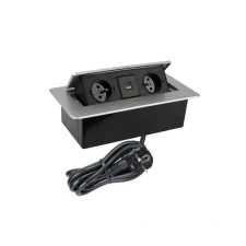 Z�suvka v�klopn� KOMBI / 2x z�suvka + USB A + C / hlin�k