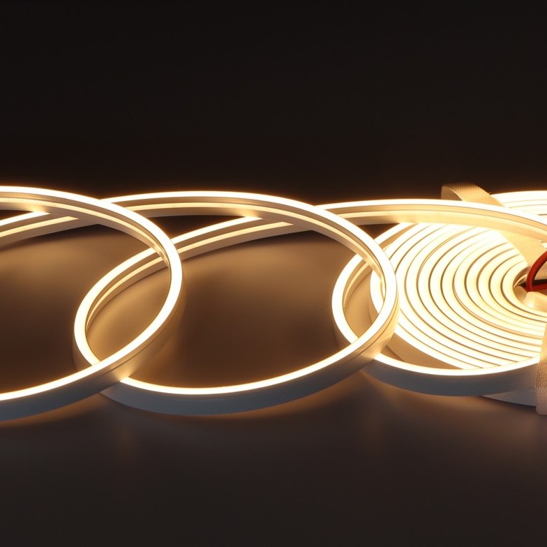 LED pásik NEON FLEX teplé svetlo žlté / 12V / 6,2W / 5m / MINI spojka pre rýchle zapojenie